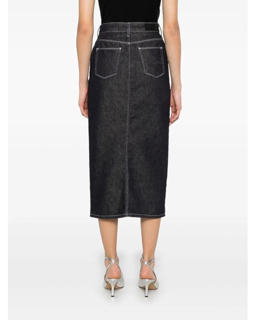 Jupe En Jean À Coupe Mi-Longue Karl Lagerfeld en coloris Black