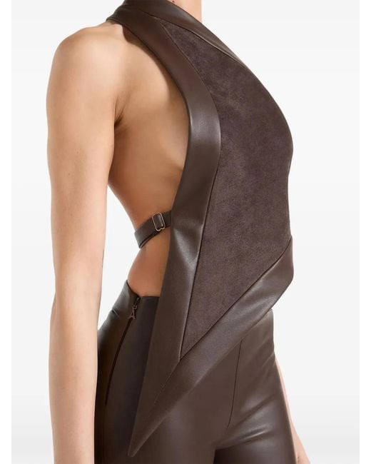 Manière De Voir Black Asymmetric Backless Top