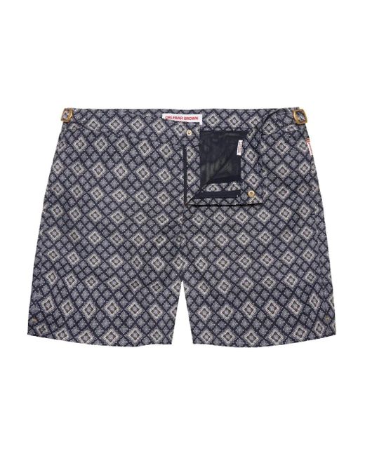 Orlebar Brown Bulldog Badeshorts Mit Geometrischem Muster in Blue für Herren