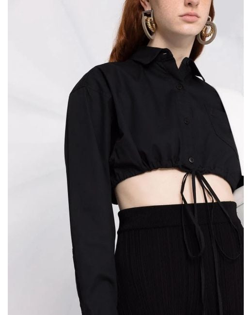 ANDREADAMO Cropped Blouse in het Black