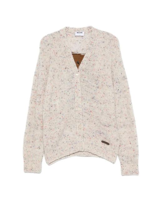 Moschino White Teddy Bear Buttoned Cardigan
