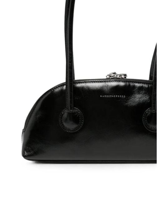 MARGE SHERWOOD Black Mini Sac Bessette East-West À Effet Froissé