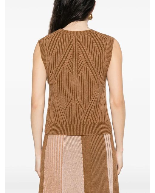 Bompard Brown Ribbed Sleeveless Vest