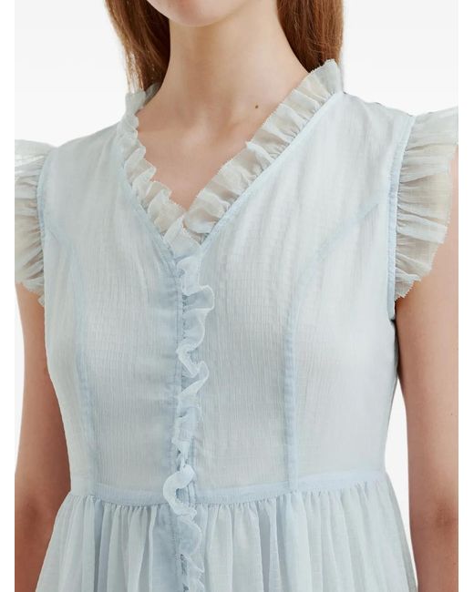 B+ AB Blue Ruffled Mini Dress