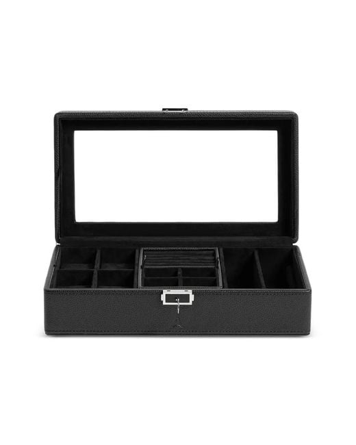 Manière De Voir Black Faux-Leather Watch And Jewellery Box