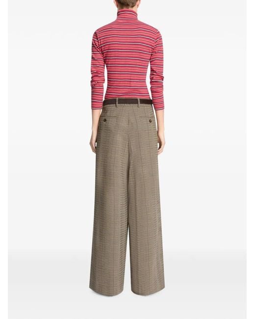 Dries Van Noten Red Ribbed Cotton Turtleneck T-Shirt