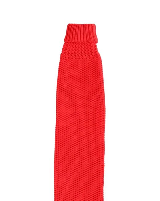 YMC Red Ribbed Scarf