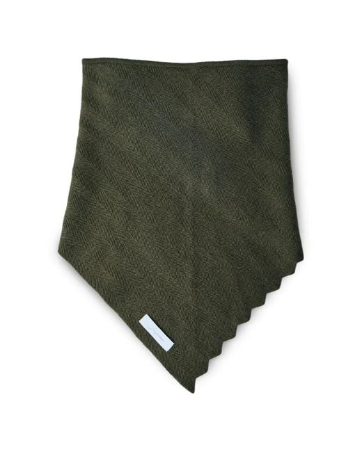 Jacquemus Green Herringbone Weave Scarf for men