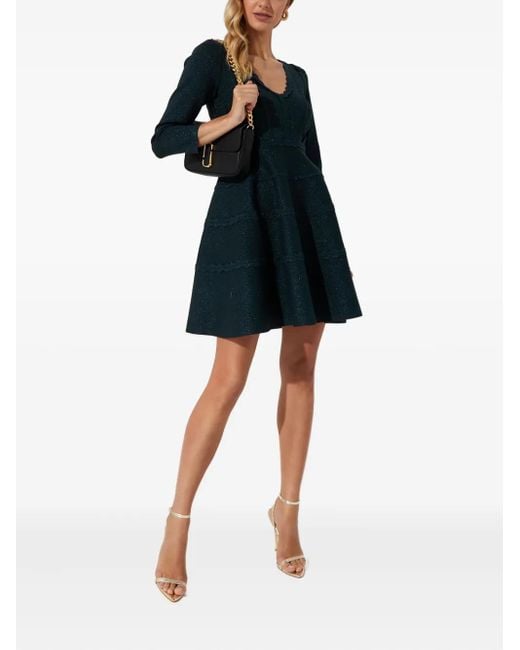 Needle & Thread Blue V-Neck Mini Dress