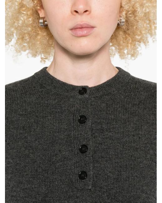 Max Mara Black Pullover mit Knopfleiste