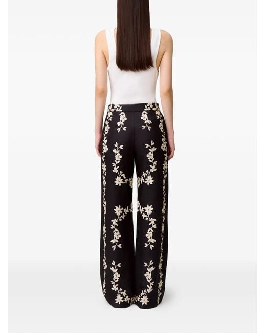 Claudie Pierlot Black Floral-Print Trousers