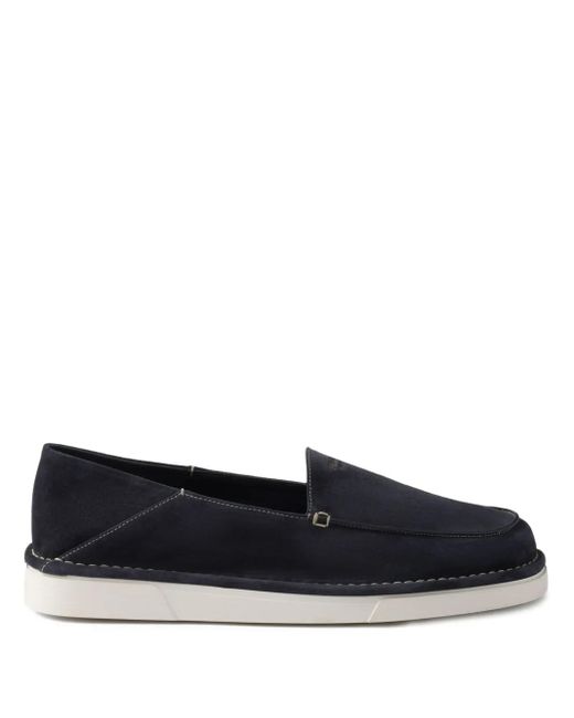 Prada Black Slip-On Suede Loafers for men