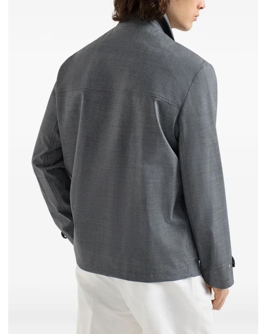 Brunello Cucinelli Wollen Jack in het Gray voor heren