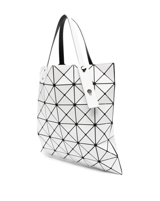 Issey Miyake White Lucent Geometric-Pattern Tote Bag