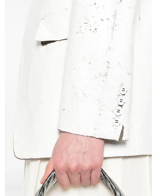 MM6 by Maison Martin Margiela クラックペイント ジャケット White