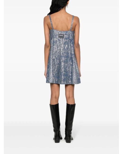 Versace Jeans Couture Blue Mini Buckle Dress