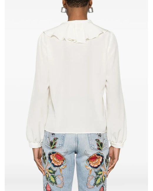 Etro White Ruffled Blouse