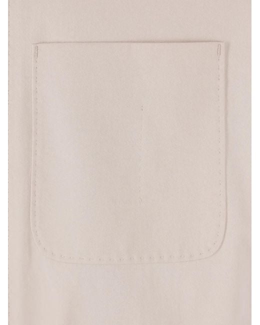 Umit Benan White Jerome Patch-Pocket Twill-Pocket Overshirt for men