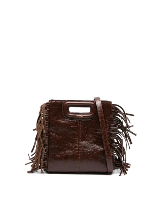 Bolso mini con flecos Maje de color Brown