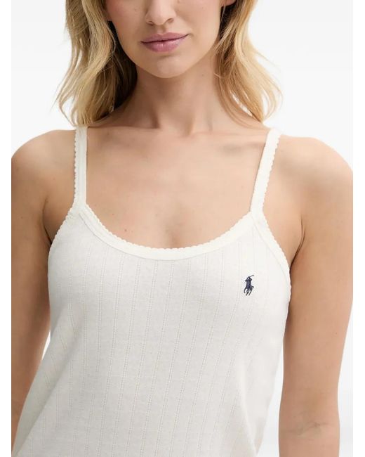 Polo Ralph Lauren White Pointelle Scalloped Nightdress