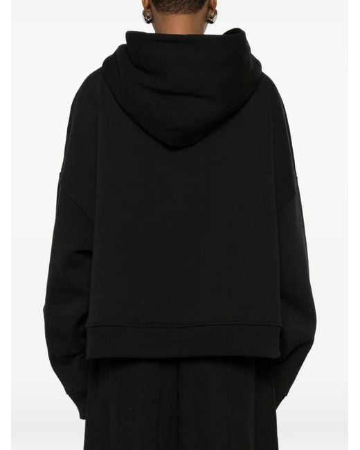 Entire studios Black Cotton Pouch Hoodie