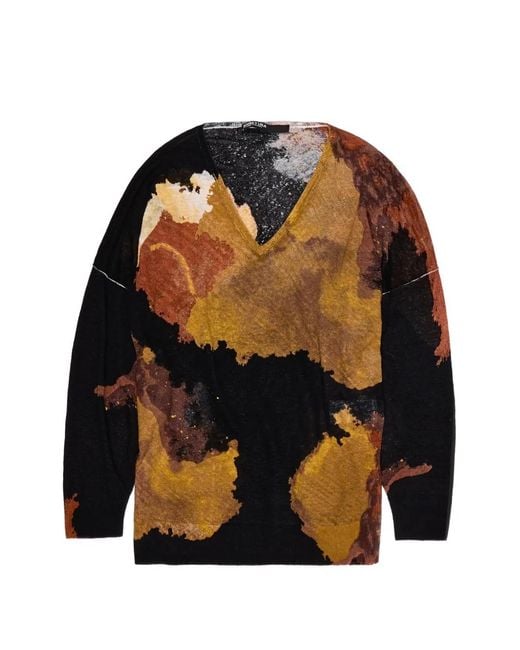 Bimba Y Lola Black V-Neck Print T-Shirt