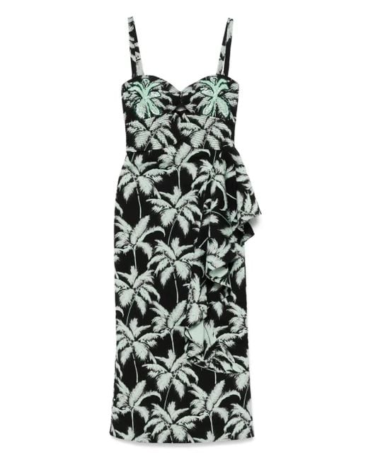 Johanna Ortiz White Threaded Palms Midi Dress