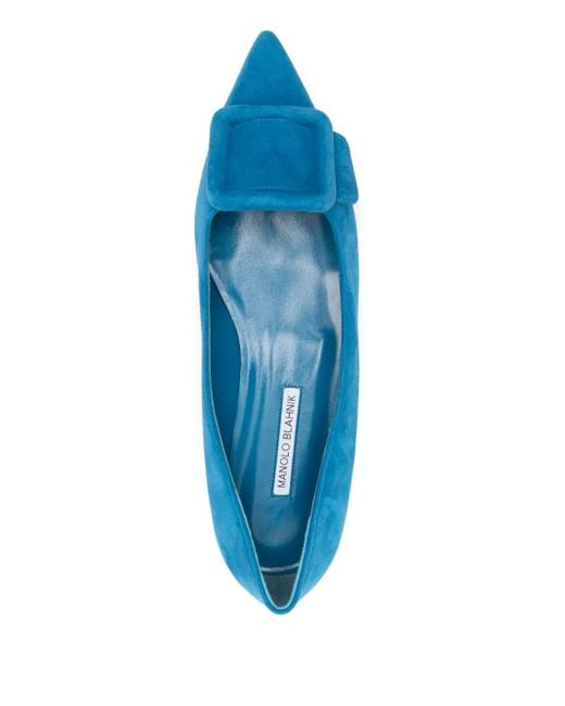 Manolo Blahnik Blue Maysale Ballet Flats