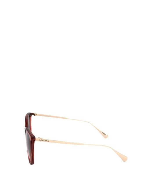 MAX&Co. Red Geometric-Frame Sunglasses