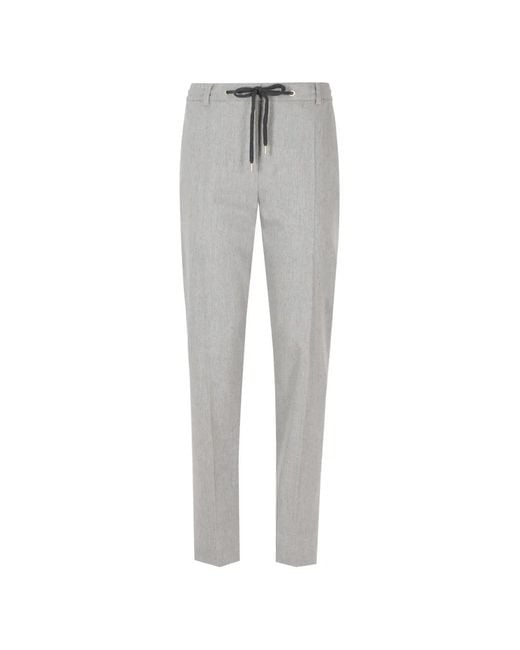 Eleventy Gray Drawstring-Waist Tailored Trousers