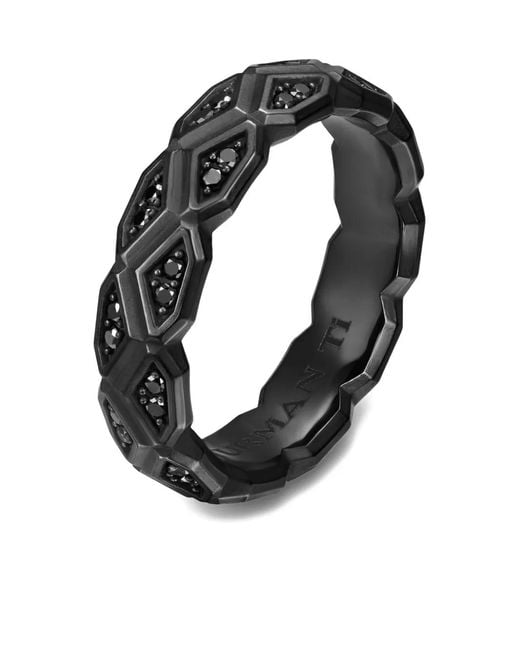 David Yurman White Hex Diamond Ring for men