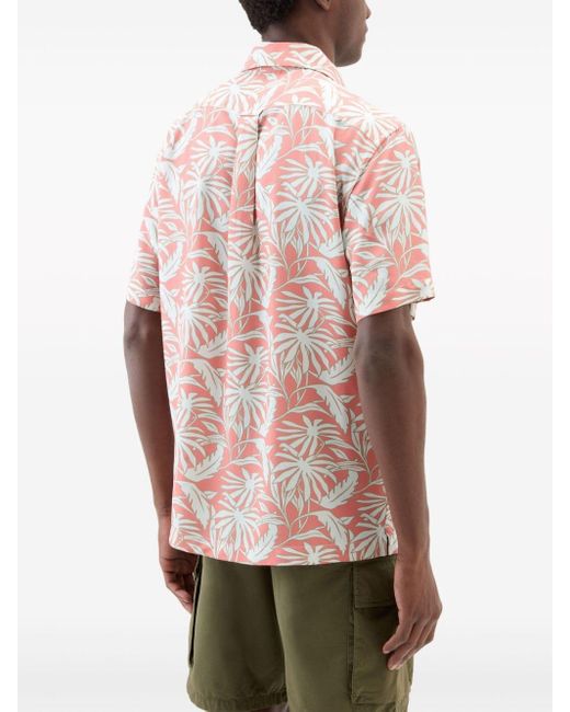 Woolrich Pink Tropical-print Bowling Overshirt for men