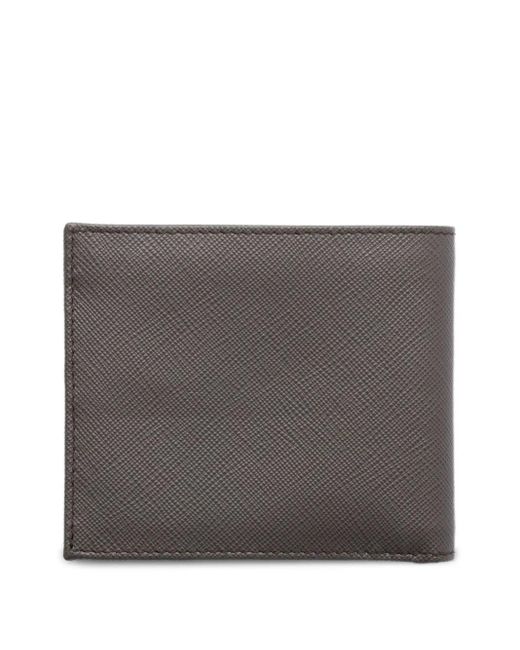 Prada Gray Textured Bifold Wallet for men