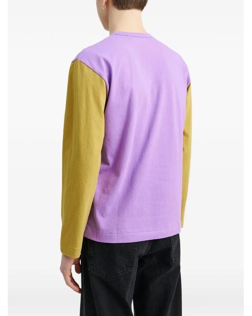 Comme des Garçons Purple Play Heart-Patch Long-Sleeves T-Shirt for men