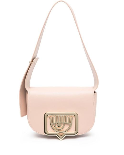 Chiara Ferragni Pink Eyelike-plaque Shoulder Bag