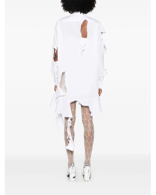 Viktor & Rolf White Cut Out-Detail Shirt Dress