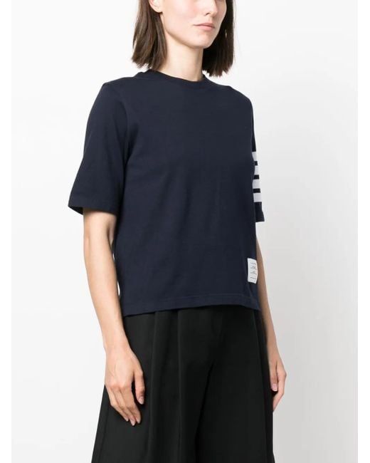 Thom Browne Black 4-Bar Stripe 2003-Print T-Shirt