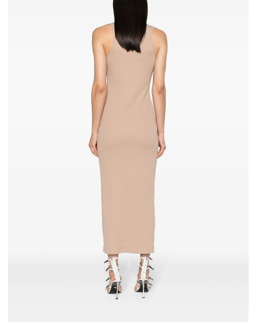 Givenchy White 4G-Plaque Ribbed Maxi Dress