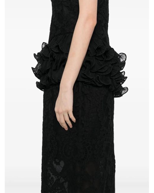 Zimmermann Crush レース フリルドレス Black