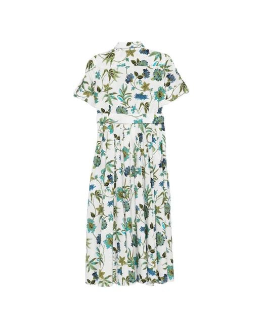 Fay Green Floral-Pattern Dress