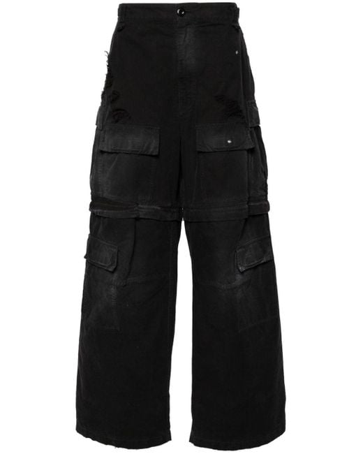 Pantalones cargo con diseño rasgado Balenciaga de hombre de color Black