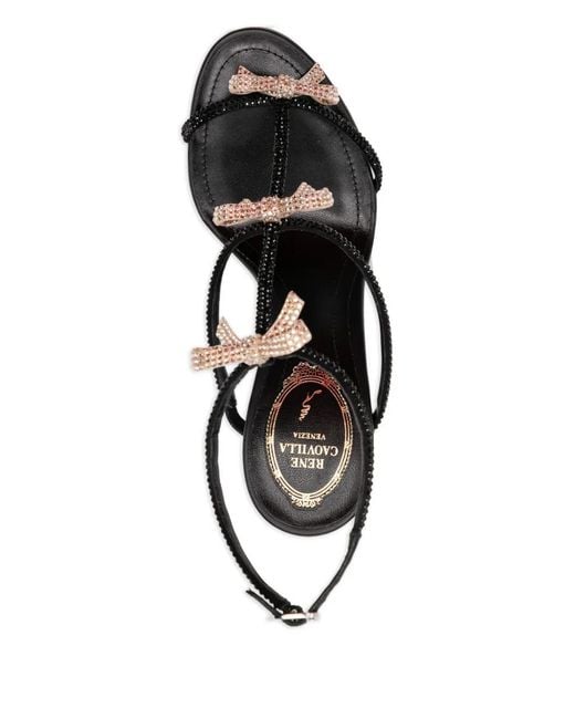 Rene Caovilla Black 105Mm Caterina Heeled Sandals