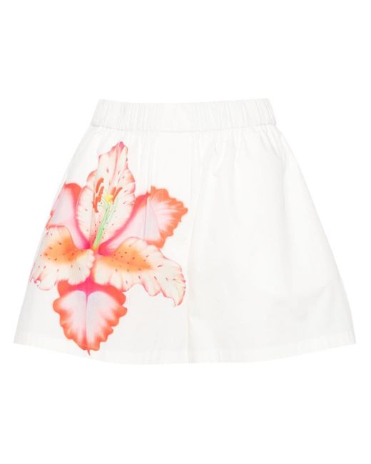 Maje Pink Iajy Floral-print Shorts