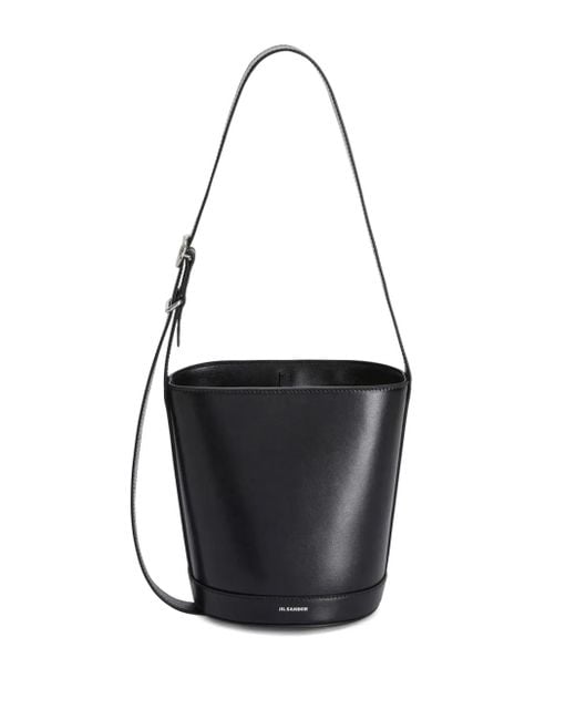 Jil Sander Black Cannolo Bucket Bag