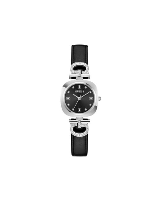 Guess Black Crystal-Embellished 28Mm Watch