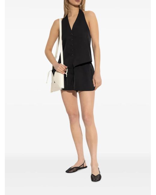 Helmut Lang Black Halter Vest.Round Po P02Hw508