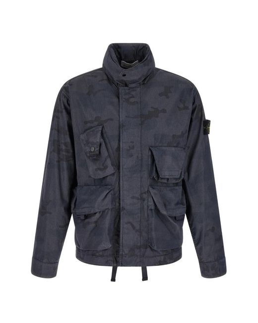Stone Island Blue Camouflage Jacket for men