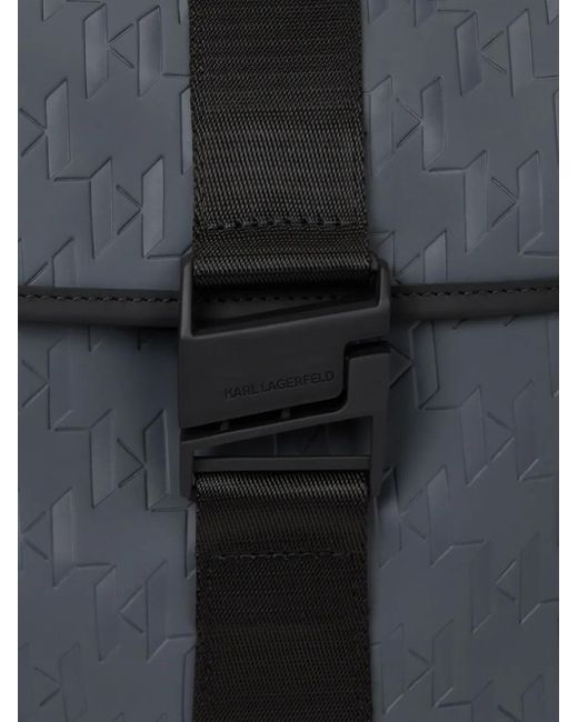 Zaino Impermeabile Con Monogramma di Karl Lagerfeld in Black da Uomo