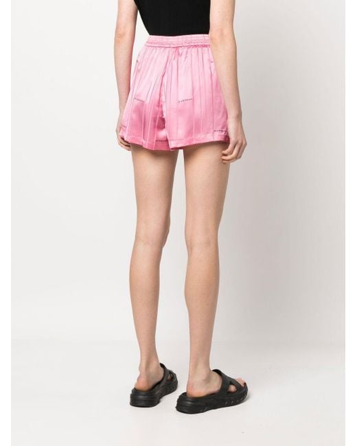 Givenchy Pink Satin-Finish Mini Shorts