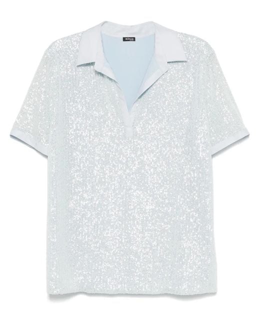 Kiton White Sequinned Top